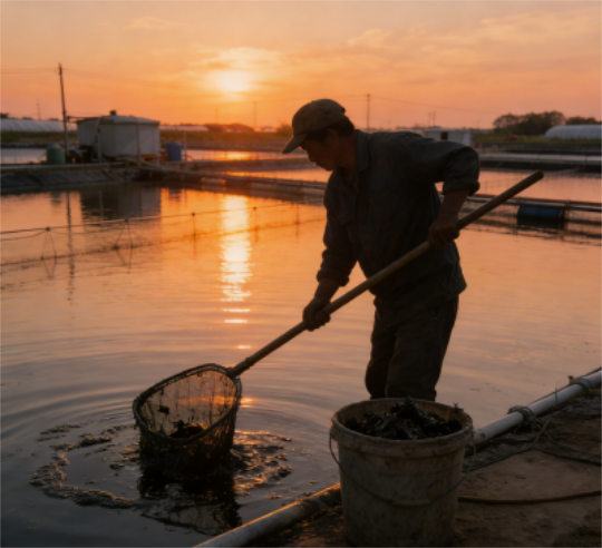 油膜覆盖虾塘束手无策？岛本酵素菌养模式：以自然之力，还养殖碧水蓝天